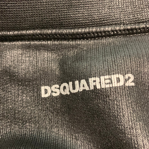 DSQUARED2 Size XL Black Graphic Cotton Blend Crew-Neck Sweatshirt