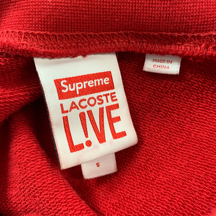 SUPREME Sudadera de algodón con cuello redondo y logo rojo Talla S