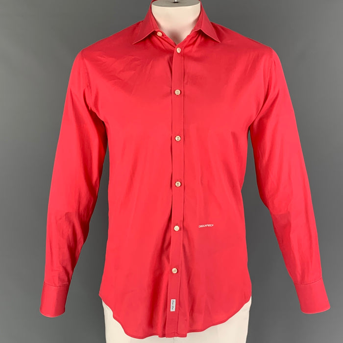 DSQUARED2 Size M Pink Cotton Button Up Long Sleeve Shirt