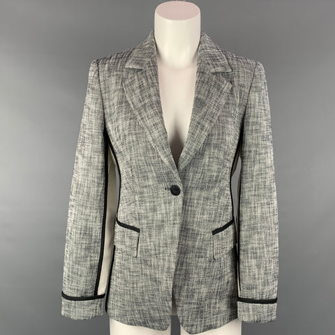 STRENESSE Taille 4 Blazer en mélange de coton noir et blanc