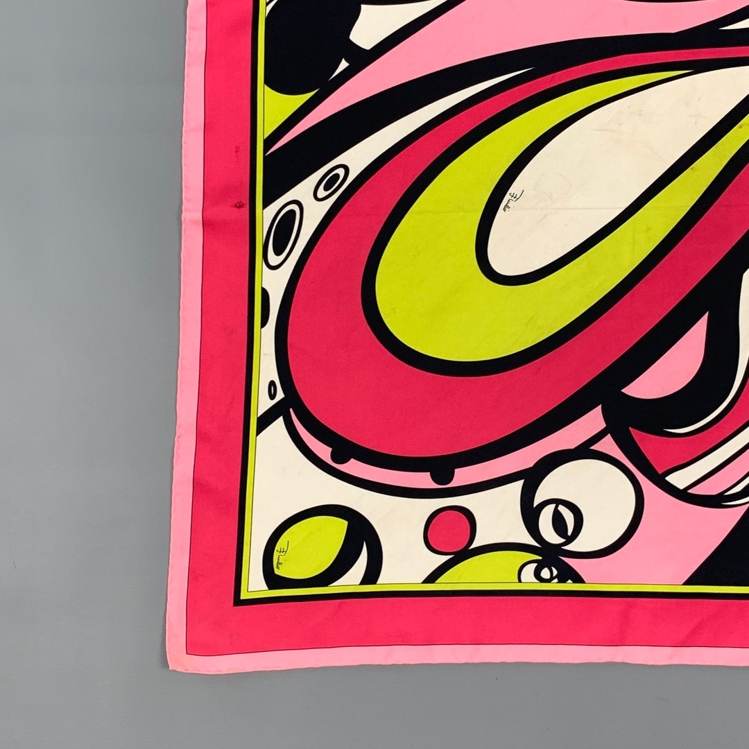 EMILIO PUCCI Multi-Color Print Silk Scarf
