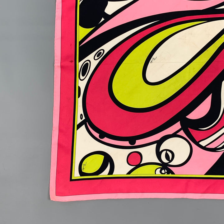 EMILIO PUCCI Multi-Color Print Silk Scarf