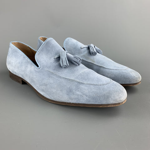 KURT GEIGER Size 10 Powder Blue Tassels Loafers