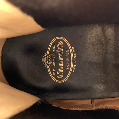 CHURCH'S Size 12 Black Leather Pull On Boots