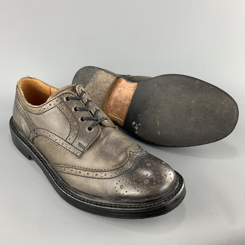 JUNYA WATANABE Size 10 Taupe Antique Leather Wingtip Lace Up Brogues