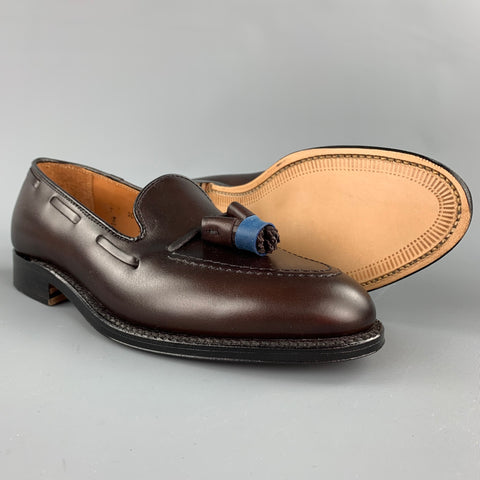 ALDEN Size 7 D Dark Brown Leather Tassels 561 Loafers
