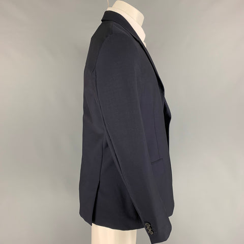 ALEXANDER MCQUEEN Taille 42 Manteau de sport en laine mohair bleu marine à revers cranté