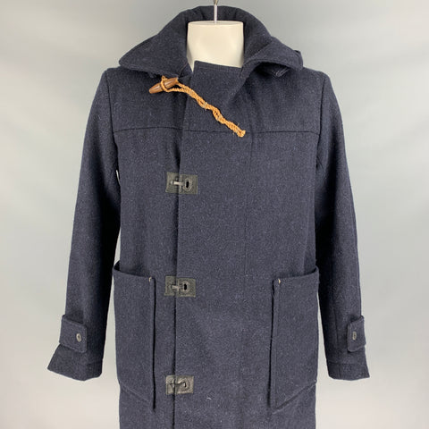 45rpm Size L Navy Wool Patch Pockets Hooded Coat