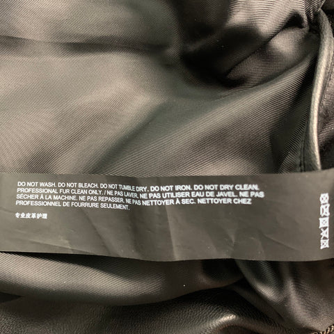 THEORY Size M Black Cream Shearling Bomber Jacket