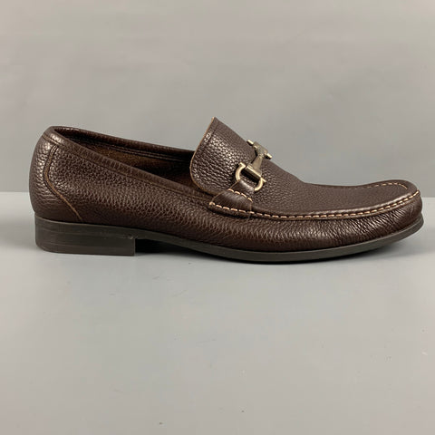 SALVATORE FERRAGAMO Size 9.5 Brown Leather Loafers