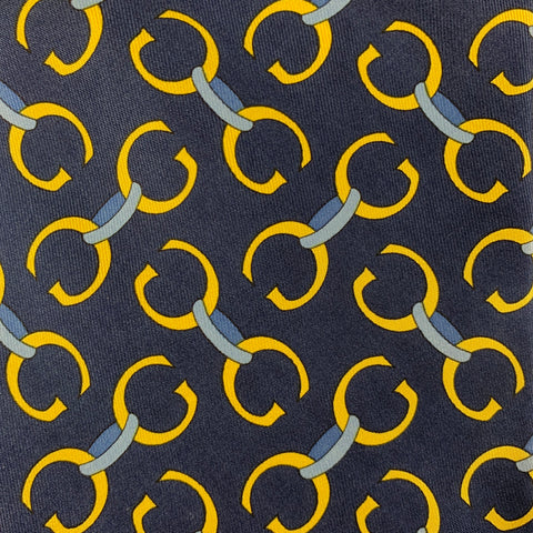 GUCCI Navy mongram Silk Tie