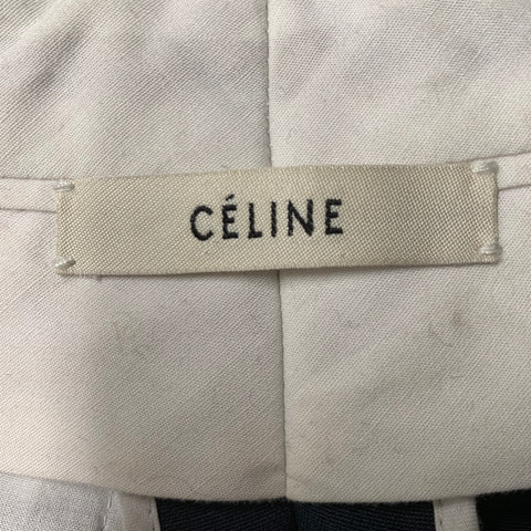CELINE Size 4 Navy Wool &  Silk Solid Wide Leg Dress Pants