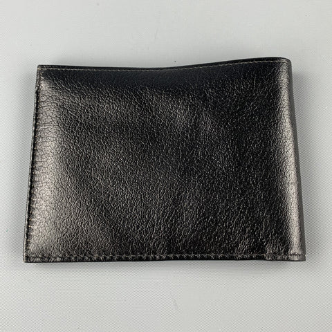 DON LOPER Black Leather Bi-Fold Wallet