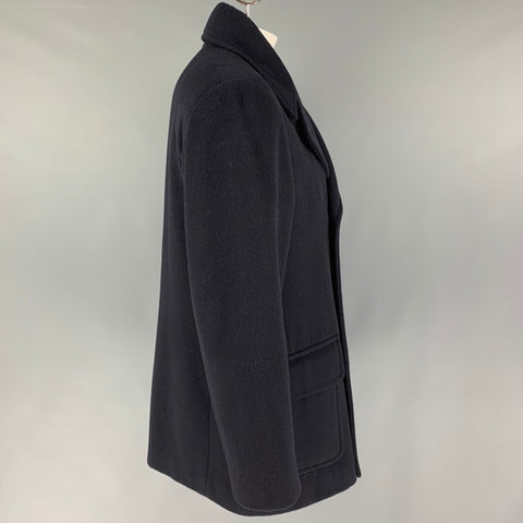 RALPH LAUREN Purple Label Size L Navy Lana Wool Double Breasted Coat