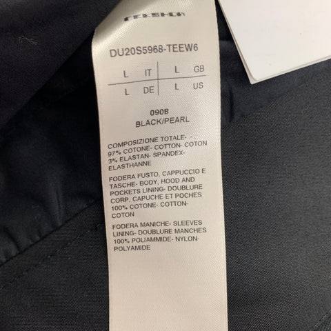DRKSHDW by RICK OWENS Size L Black Cream Cotton Hooded Coat