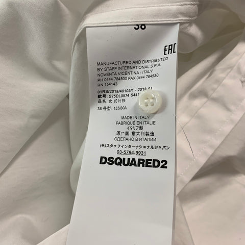 DSQUARED2 Size XXS White Cotton Button Up Shirt