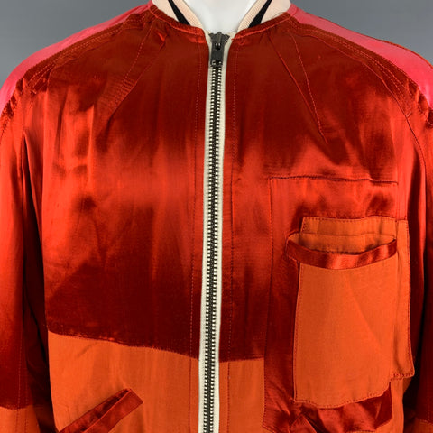 HAIDER ACKERMANN Taille M Veste Bomber Patchwork Orange