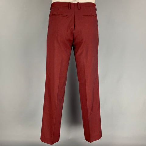 GIVENCHY Talla 40 Regular Traje de solapa de muesca de terciopelo burdeos