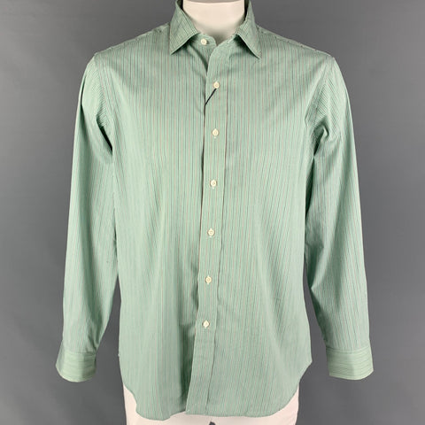 POLO by RALPH LAUREN Size L Green Red Stripe Cotton Long Sleeve Shirt