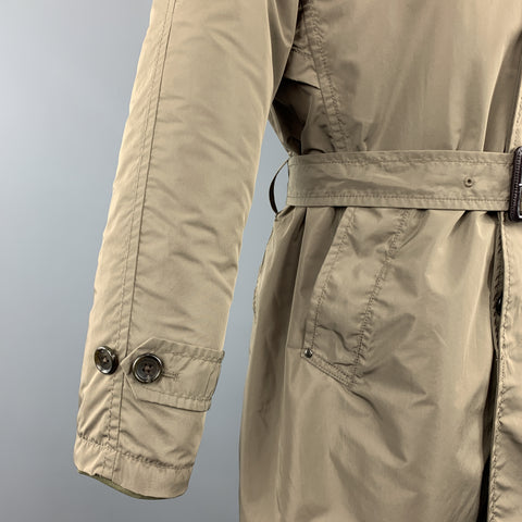 BEAMS Chest Size S Olive Polyester Buttoned Belted Long Coat
