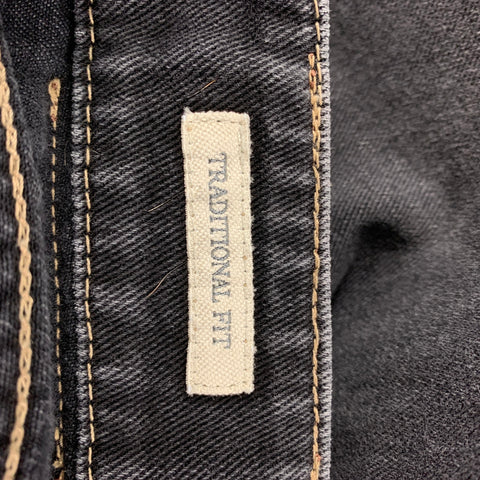 BRUNELLO CUCINELLI Size 34 Grey Distressed Cotton Regular Jeans