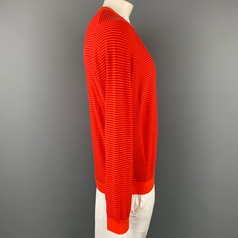 Jersey de algodón con cuello redondo y rayas naranjas y rojas talla L de PS by PAUL SMITH