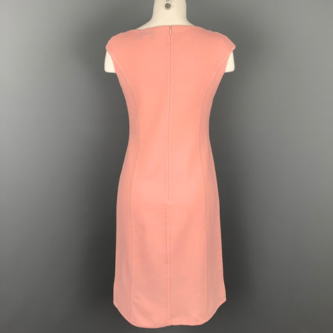 BARNEY'S NEW YORK Size 8 Pink Textured Virgin Wool Shift Dress
