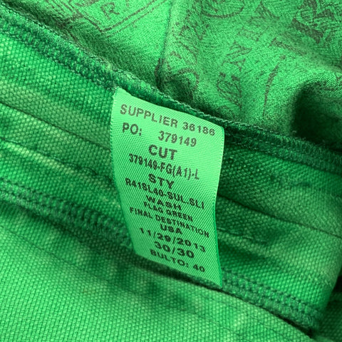 RALPH LAUREN Size 30 Green Denim Straight Button Fly Jeans