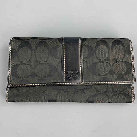 COACH Black Monogram Canvas Top Handles Handbag