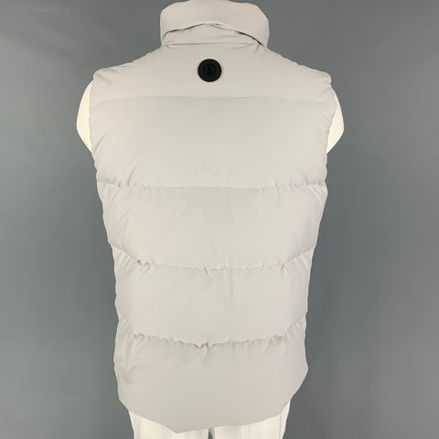 BOGNER Size M Grey Light Grey Quilted Zip & Snaps Vest