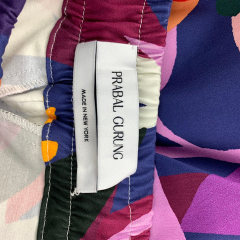 PRABAL GURUNG Size 30 Multi-Color Painted Cotton Zip Up Dress Pants