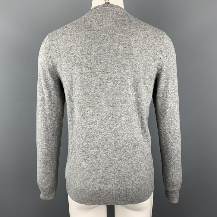 THEORY Size M Grey Heather Cashmere Crew-Neck Pullover Sweater