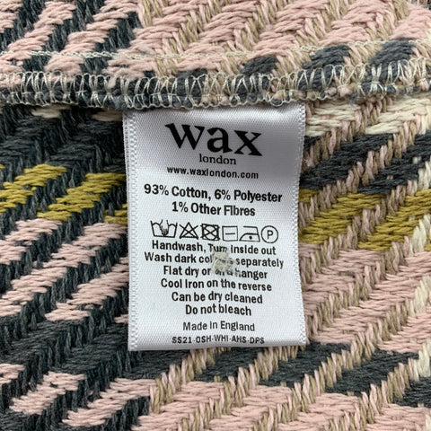 WAX Taille S Chemise à manches longues en mélange de coton à carreaux rose gris
