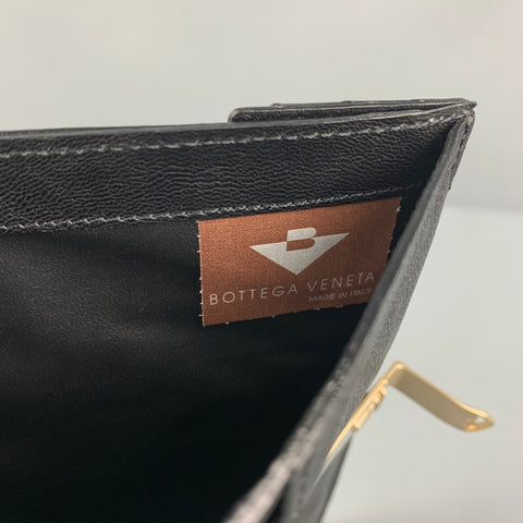 Vintage BOTTEGA VENETA Black Woven Leather Wallet