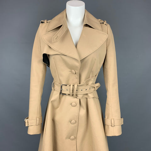 BOUCHRA JARRAR Taille 2 Trench-coat ceinturé en coton mélangé beige