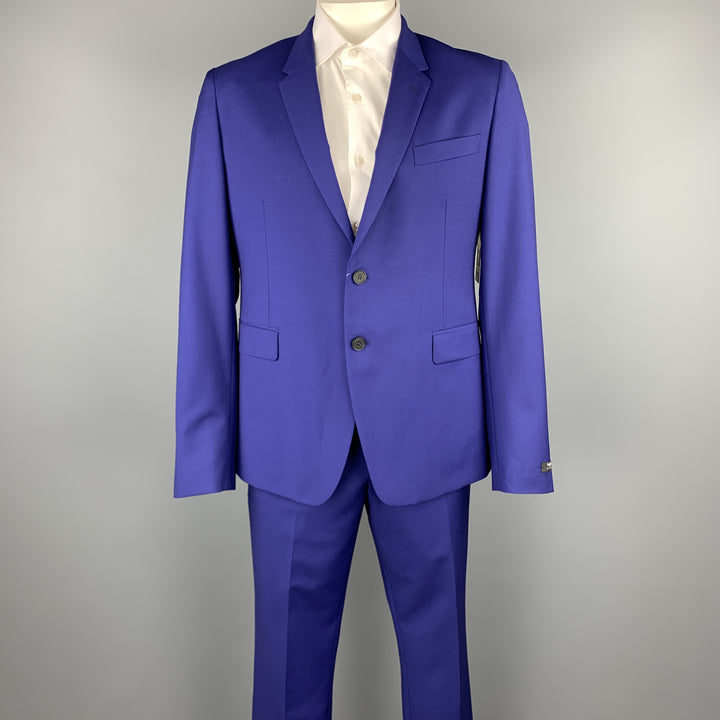 PAUL SMITH Size 44 Regular Royal Blue Wool / Mohair Suit