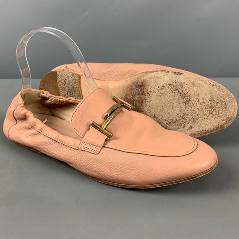TOD'S Zapatos planos de cuero beige talla 11