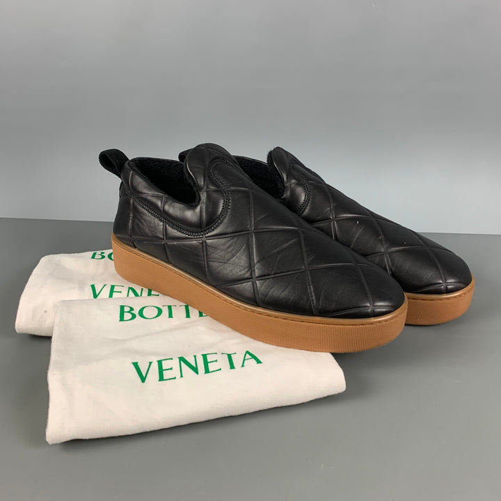 BOTTEGA VENETA The QUILT Size 9.5 Black Quilted Leather Slide Loafers