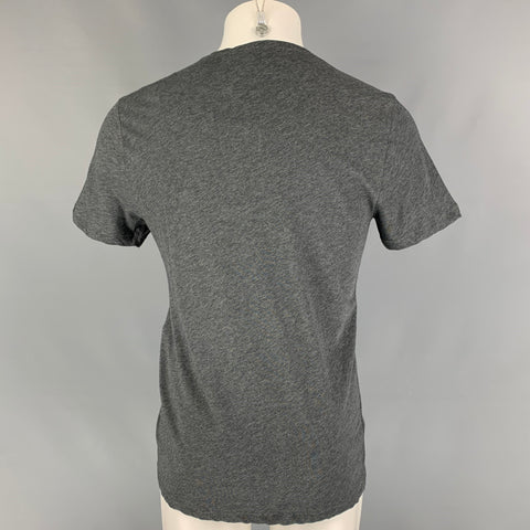 GUCCI Size L Dark Gray Black Logo Cotton Short Sleeve T-shirt