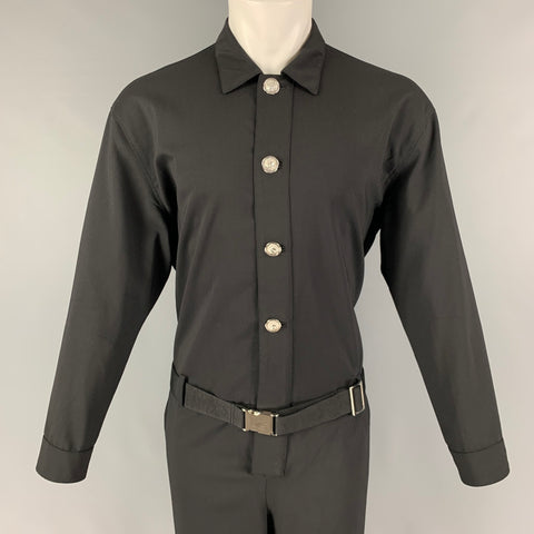 VERSUS by GIANNI VERSACE Size M Black Wool Belted Jumpsuit