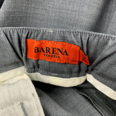BARENA Size 34 Light Gray Heather Virgin Wool Drawstring Casual Pants