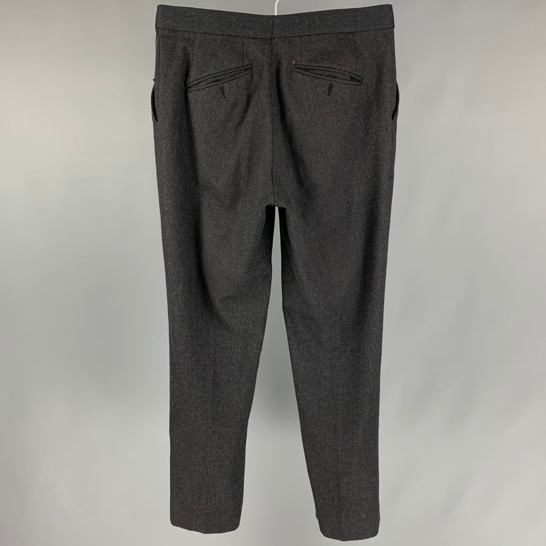JOHN BARTLETT Size 34 Charcoal Wool / Lycra Flat Front Dress Pants