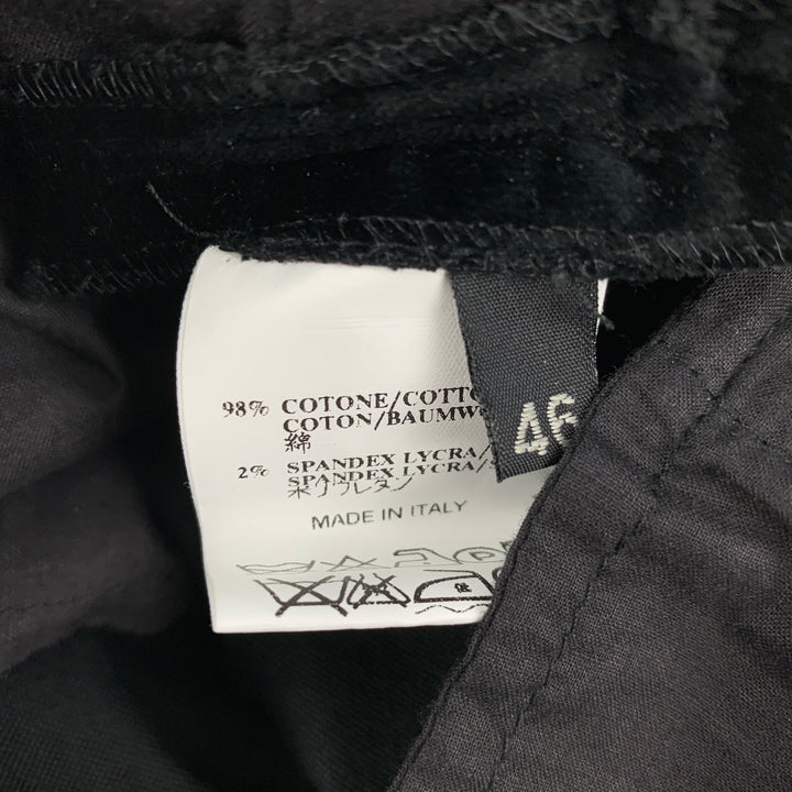 CoSTUME NATIONAL Size 30 Black Velvet Cotton Button Fly Dress Pants