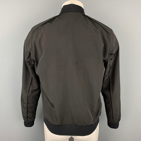 THEORY Brant Williston Size M Black Polyester / Nylon Bomber Jacket