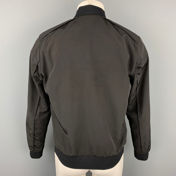 THEORY Brant Williston Taille M Noir Polyester / Nylon Bomber Jacket