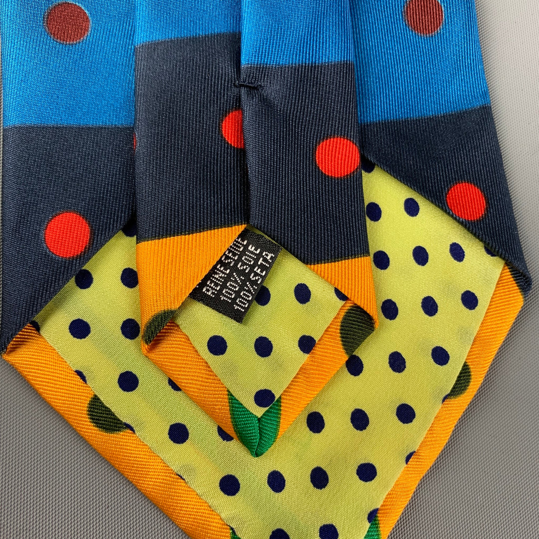 GENE MEYER Multi-Color Stripe Silk Tie