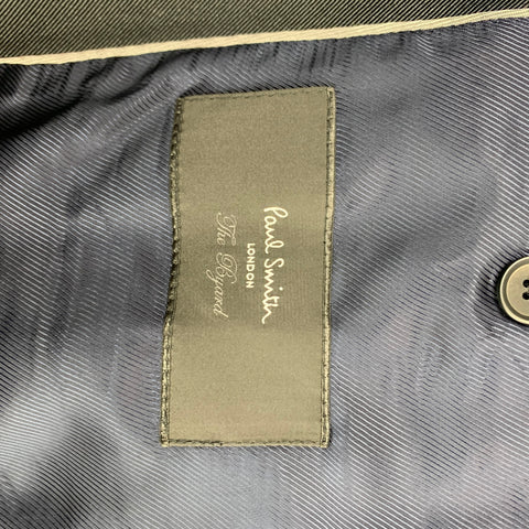 PAUL SMITH The Byard Taille 46 Manteau de sport à revers en laine noire régulière / Mohair Peak