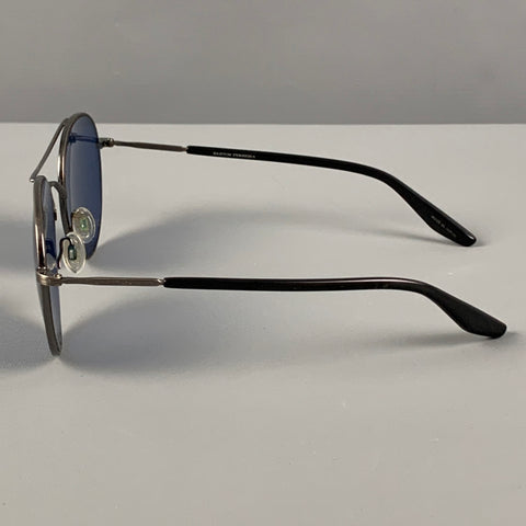 BARTON PERREIRA Silver Blue Metal Sauvestre Sunglasses