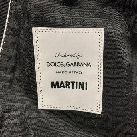 DOLCE & GABBANA Size 36 Black Gold Metallic Acetate Blend 3 Piece Tuxedo Suit