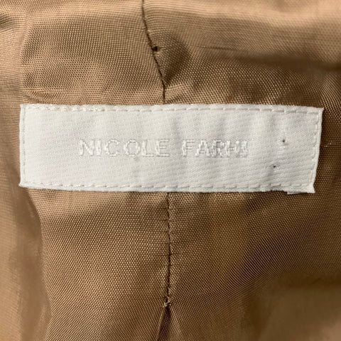 NICOLE FARHI Size 6 Beige Cotton 3/4 Sleeves Coat
